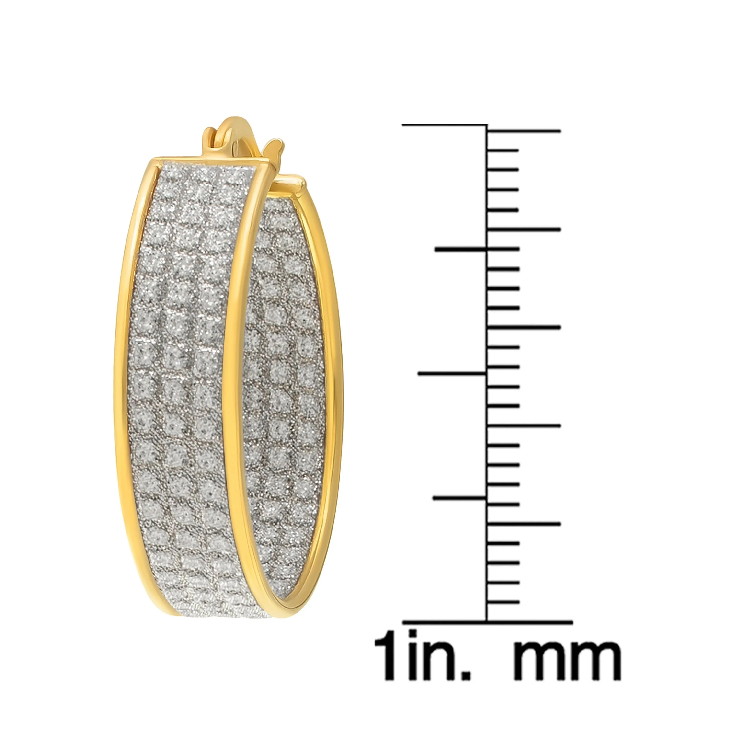 14K Sterling Silver Shiny Hoop Earrings