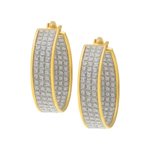 14K Sterling Silver Shiny Hoop Earrings