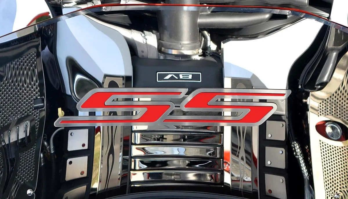 2010-2020 Camaro SS - 'SS' Hood Emblem ONLY - Brushed Stainless Steel
