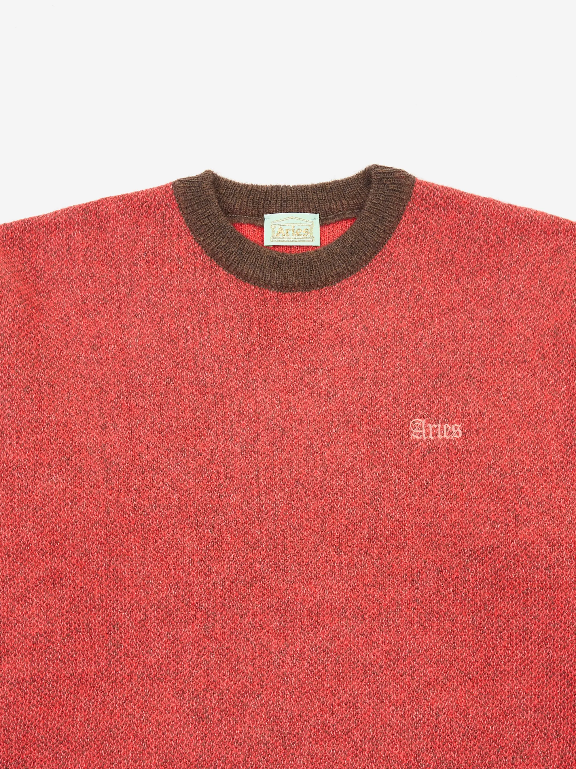 Aries Brushed Mohair Crew Neck Knit - Pink