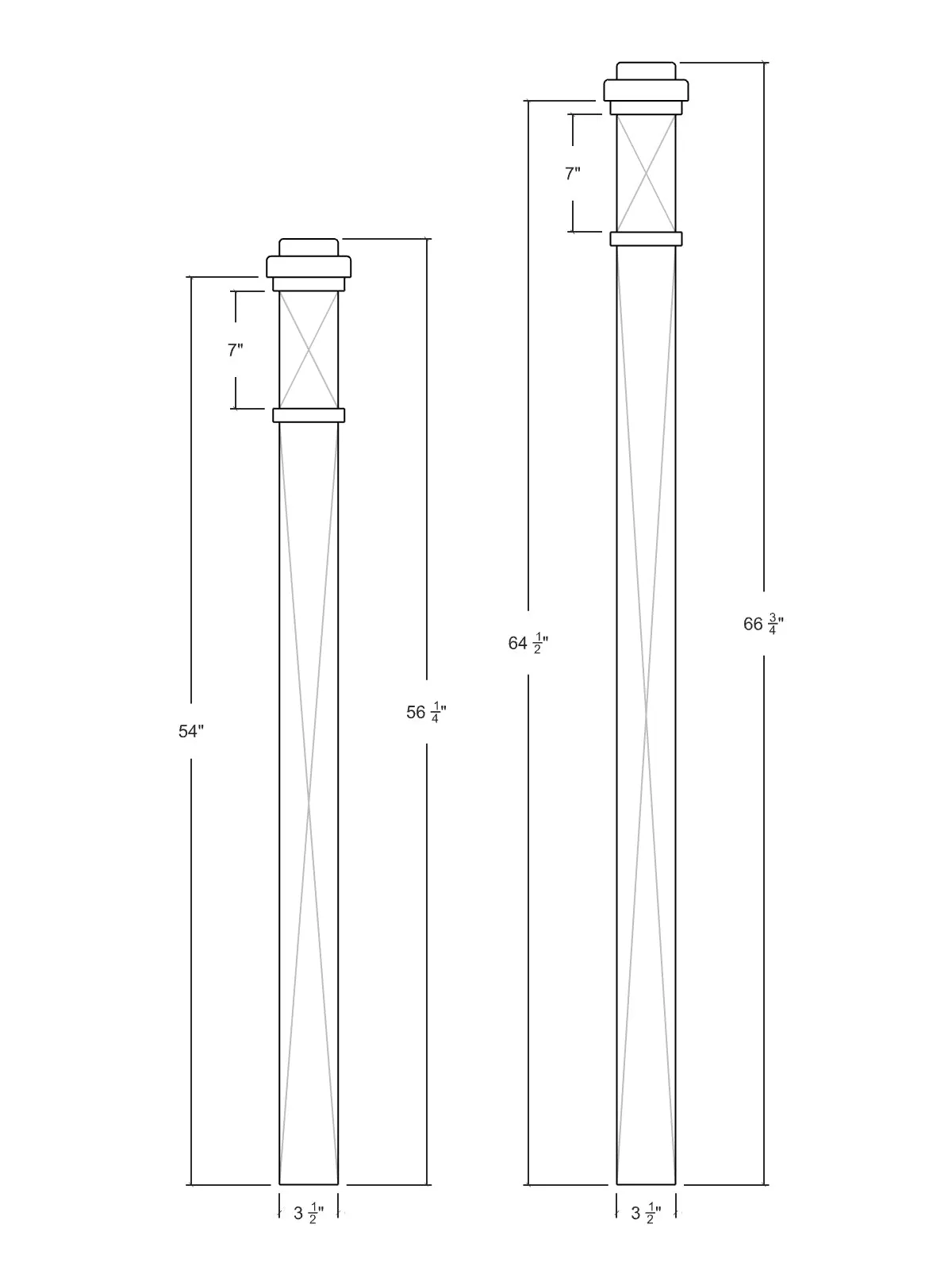 Box Newel 4075M - Mission Style (3-1/2")