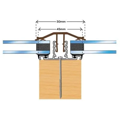 Capex Snap Down (10-25mm) Glazing Bar (4m) - Brown