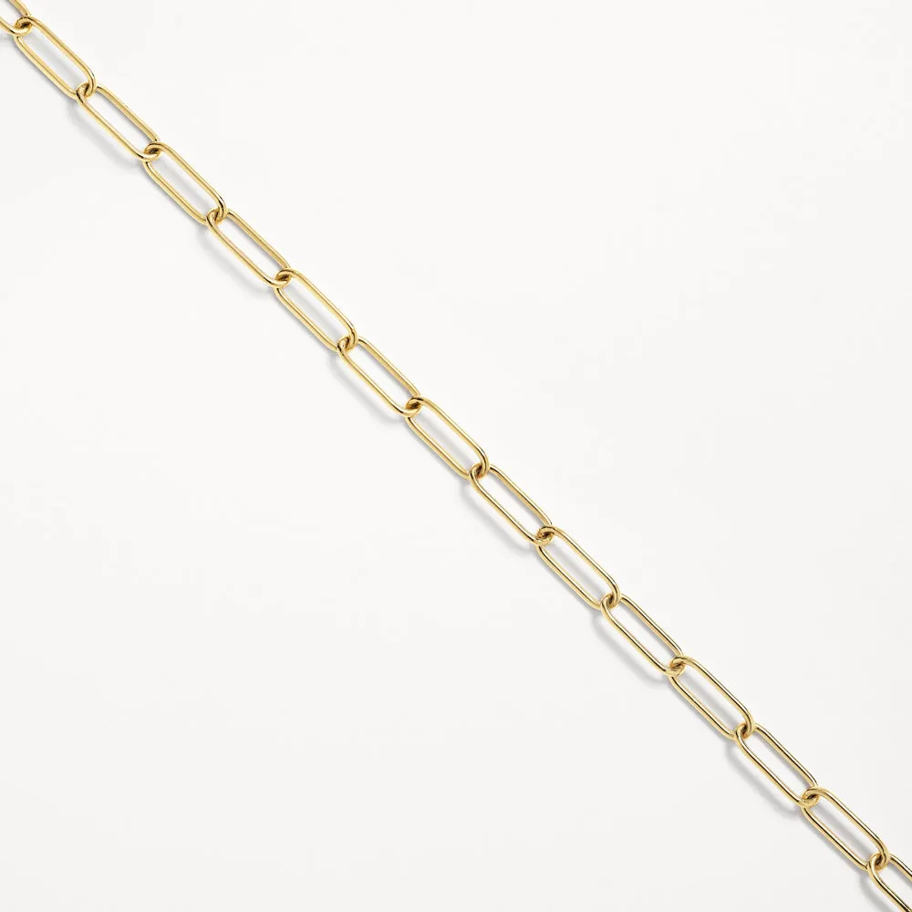 Charm Paperclip Chain Bracelet in Gold