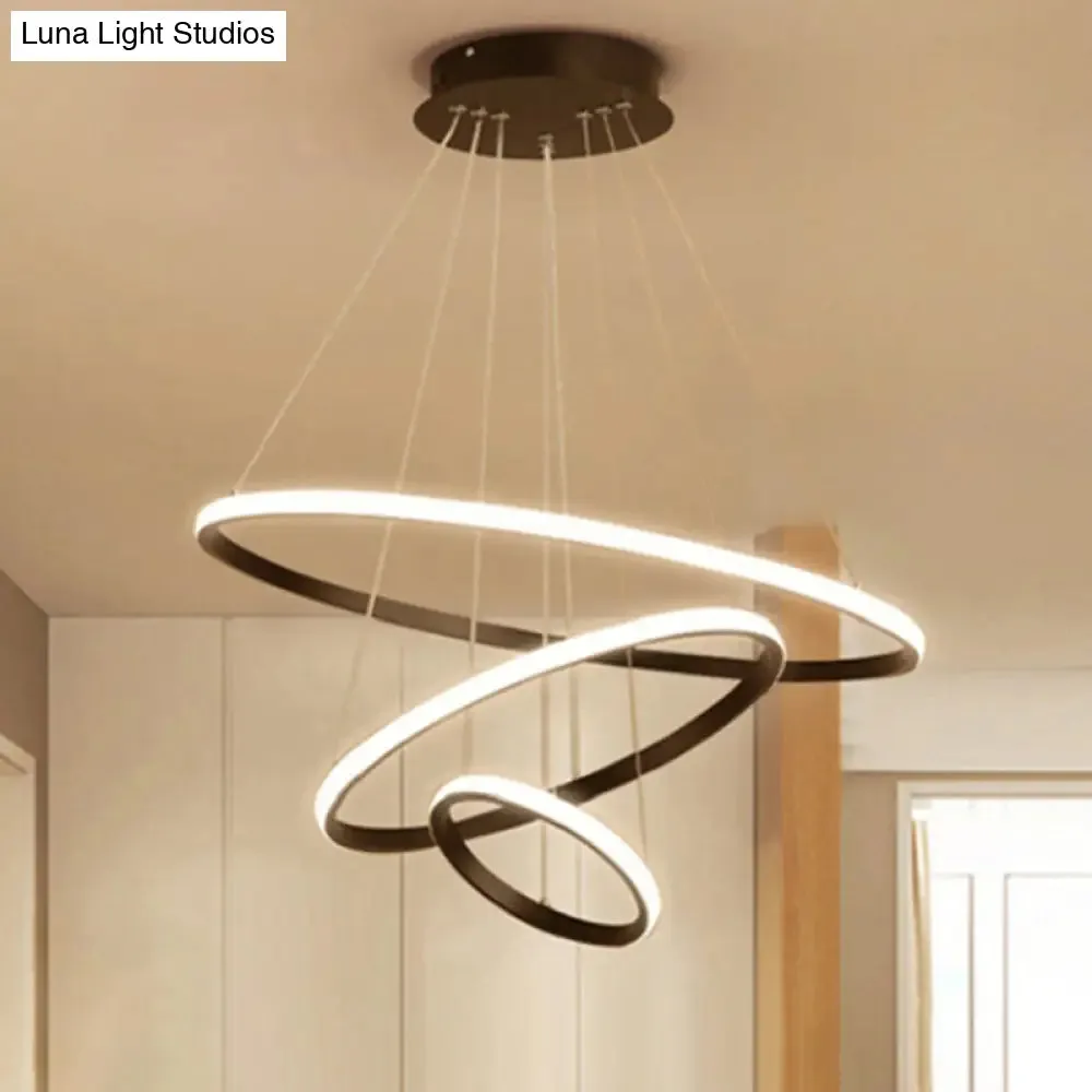 Circular LED Minimalist Pendant Acrylic Chandelier for Dining Room