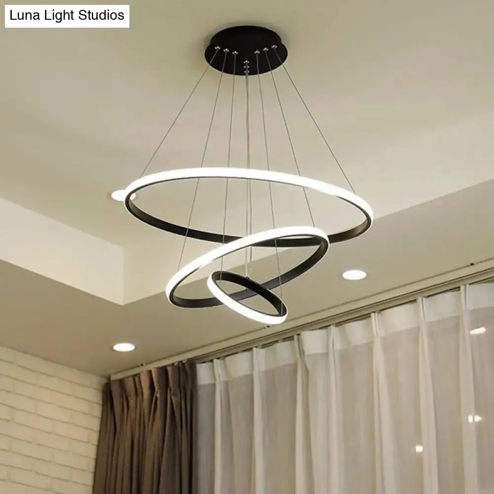 Circular LED Minimalist Pendant Acrylic Chandelier for Dining Room