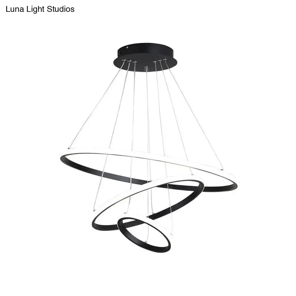 Circular LED Minimalist Pendant Acrylic Chandelier for Dining Room
