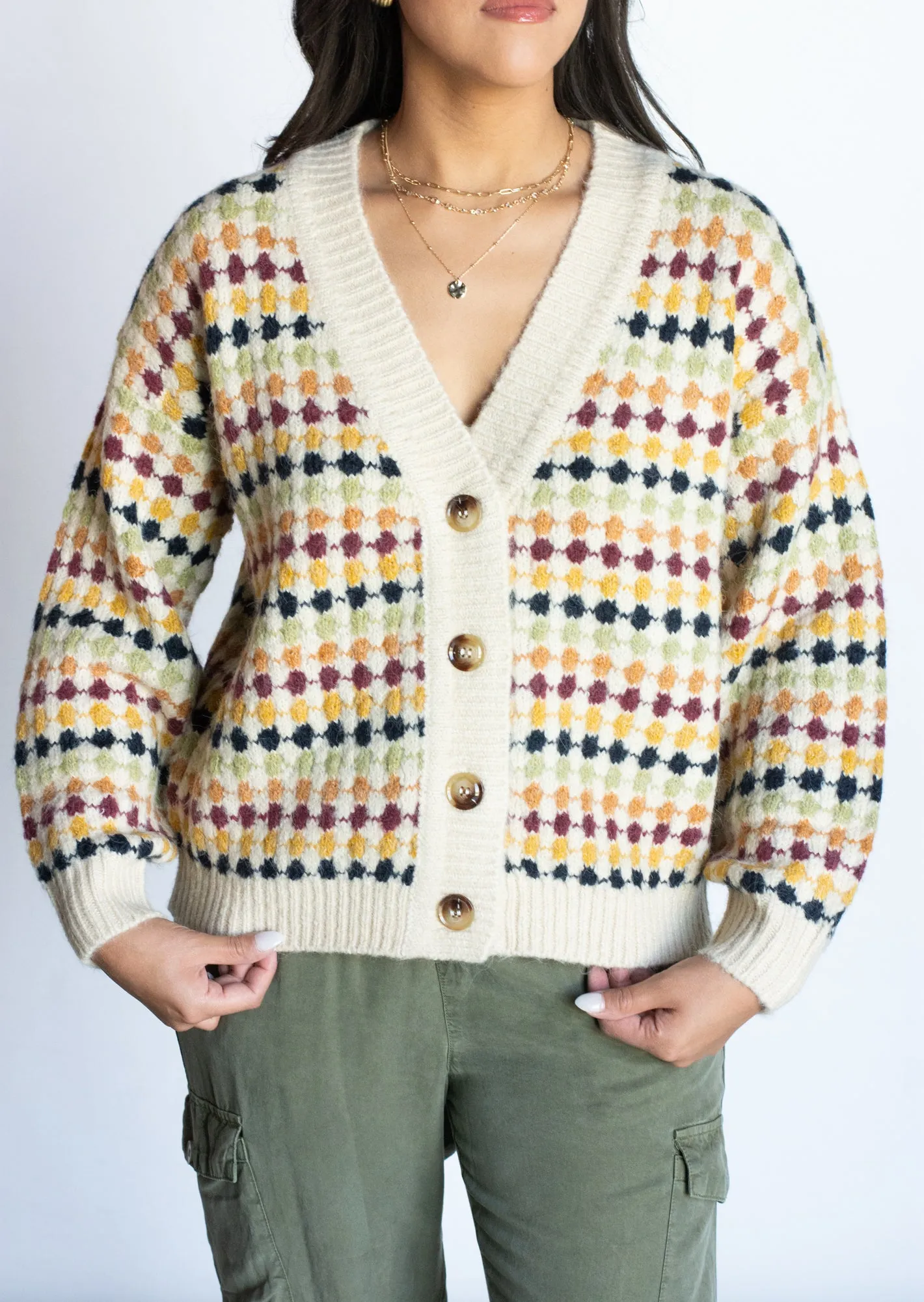 Close To Heart Multicolored Boyfriend Cardigan