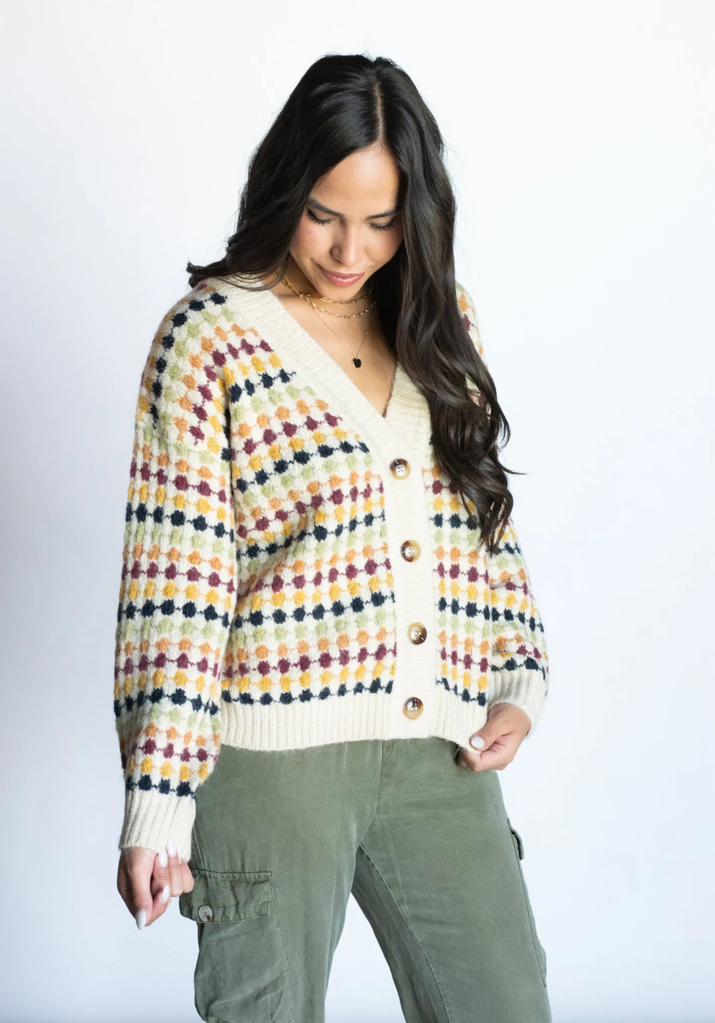Close To Heart Multicolored Boyfriend Cardigan
