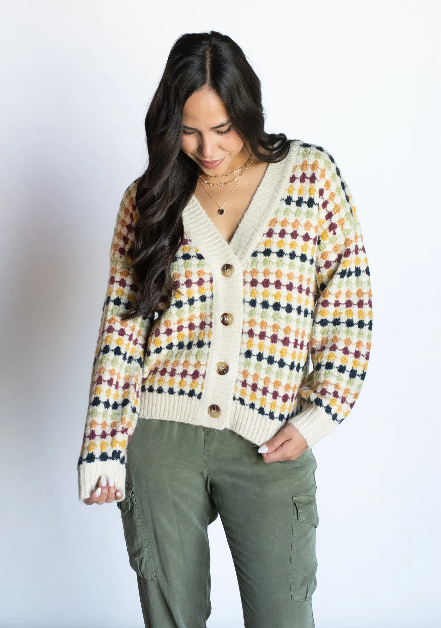 Close To Heart Multicolored Boyfriend Cardigan