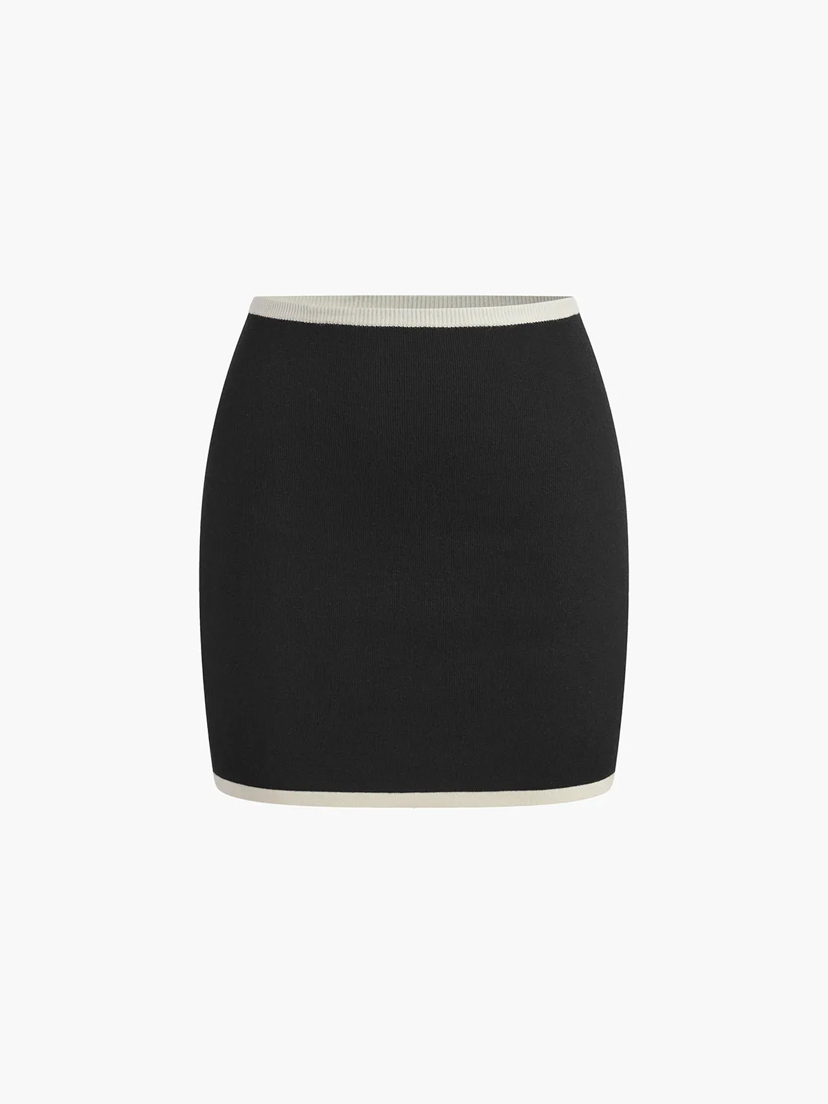 Contrast Trim Mini Skirt Set