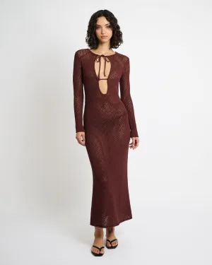 Crochet Knit Cutout Maxi Dress