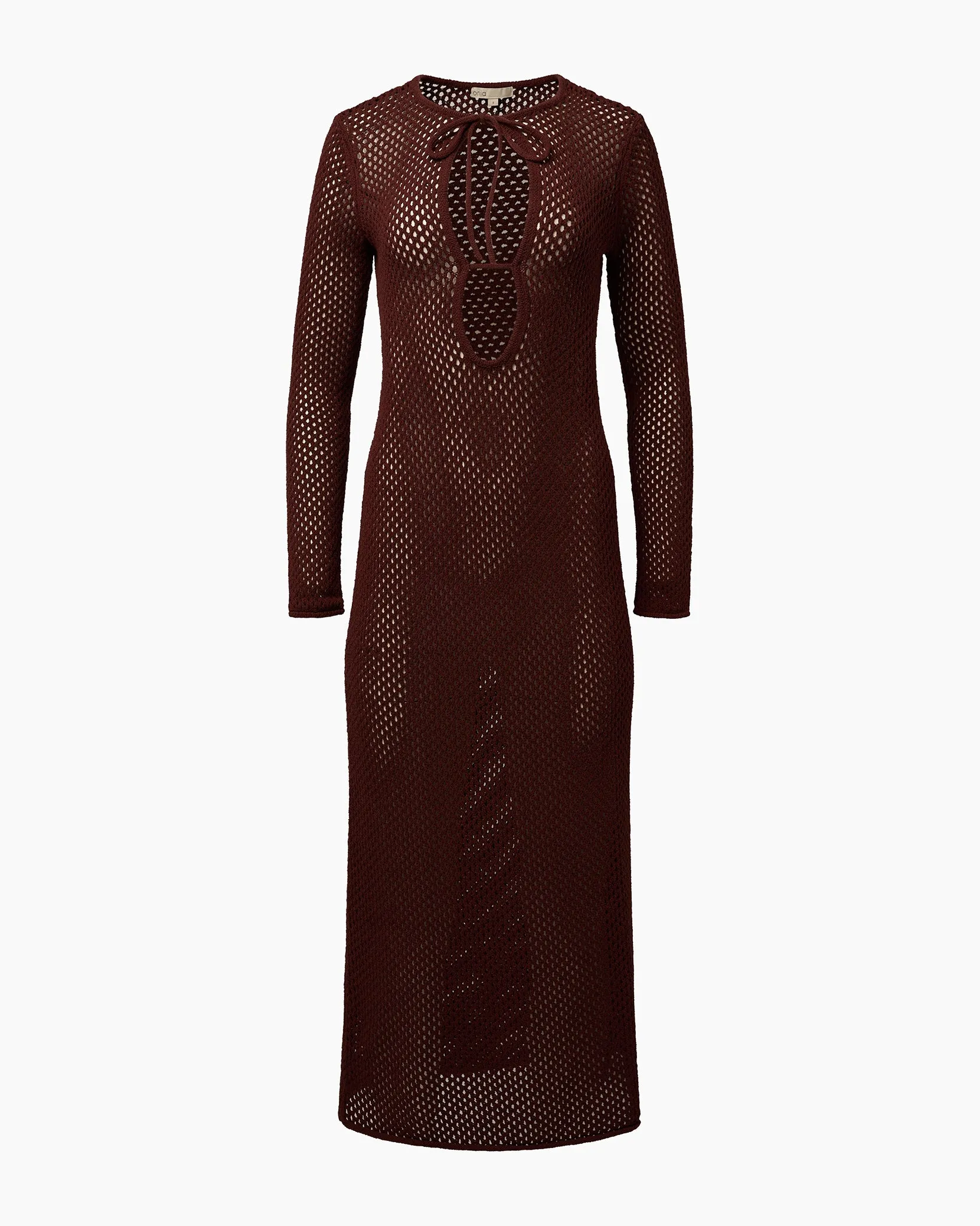 Crochet Knit Cutout Maxi Dress