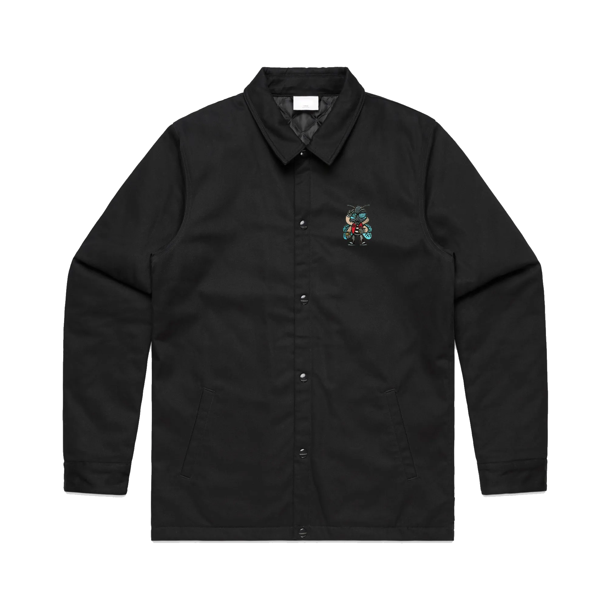 Fly Guy Embroidered Unisex Work Jacket - Black