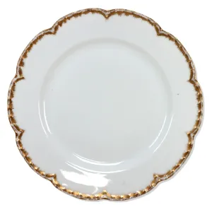 Haviland & Co Limoges Schleiger 418 Dinner Plate 9 3/4" Gold Scalloped 1894-1931