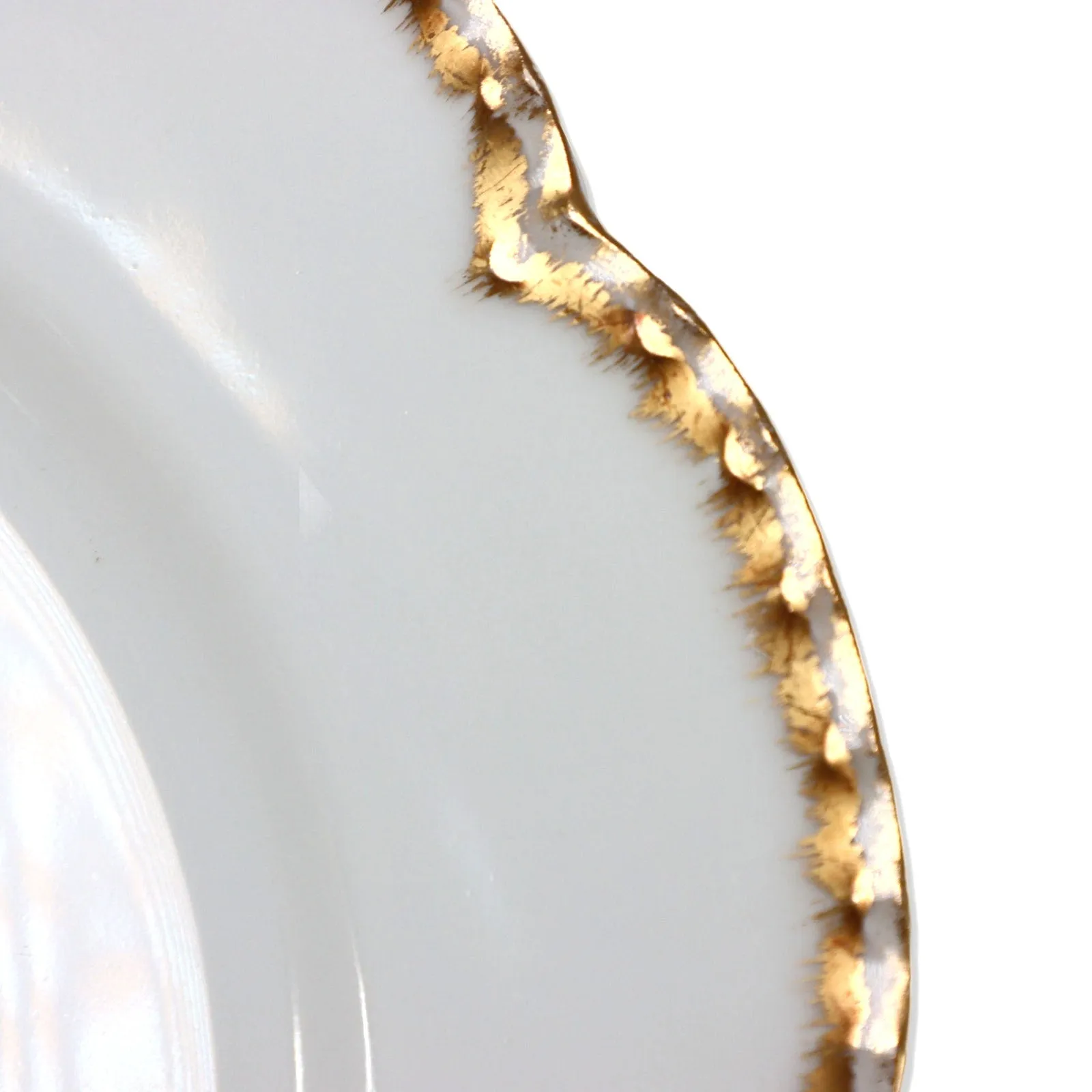 Haviland & Co Limoges Schleiger 418 Dinner Plate 9 3/4" Gold Scalloped 1894-1931