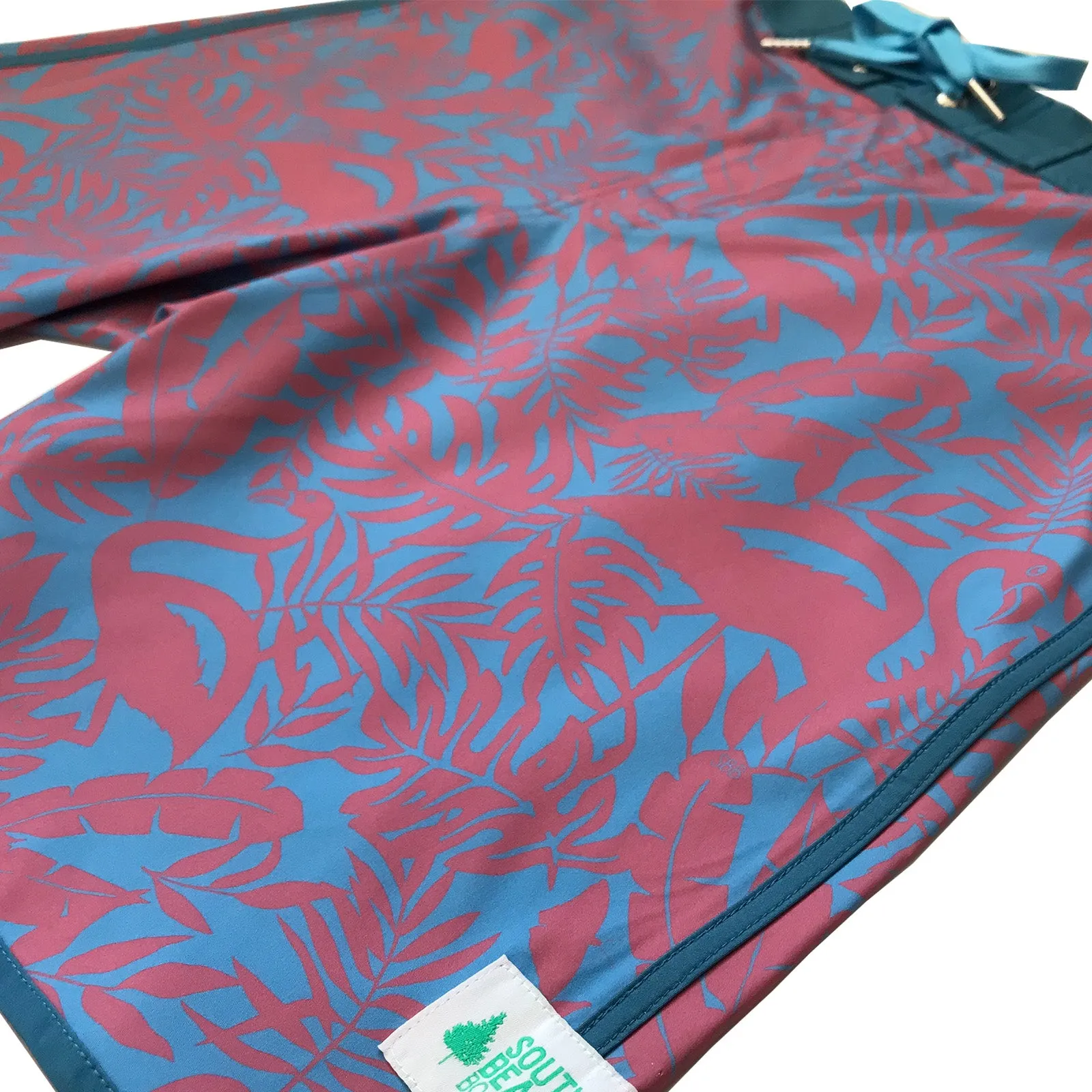 Men's Retro Piping Boardies: Flamingo