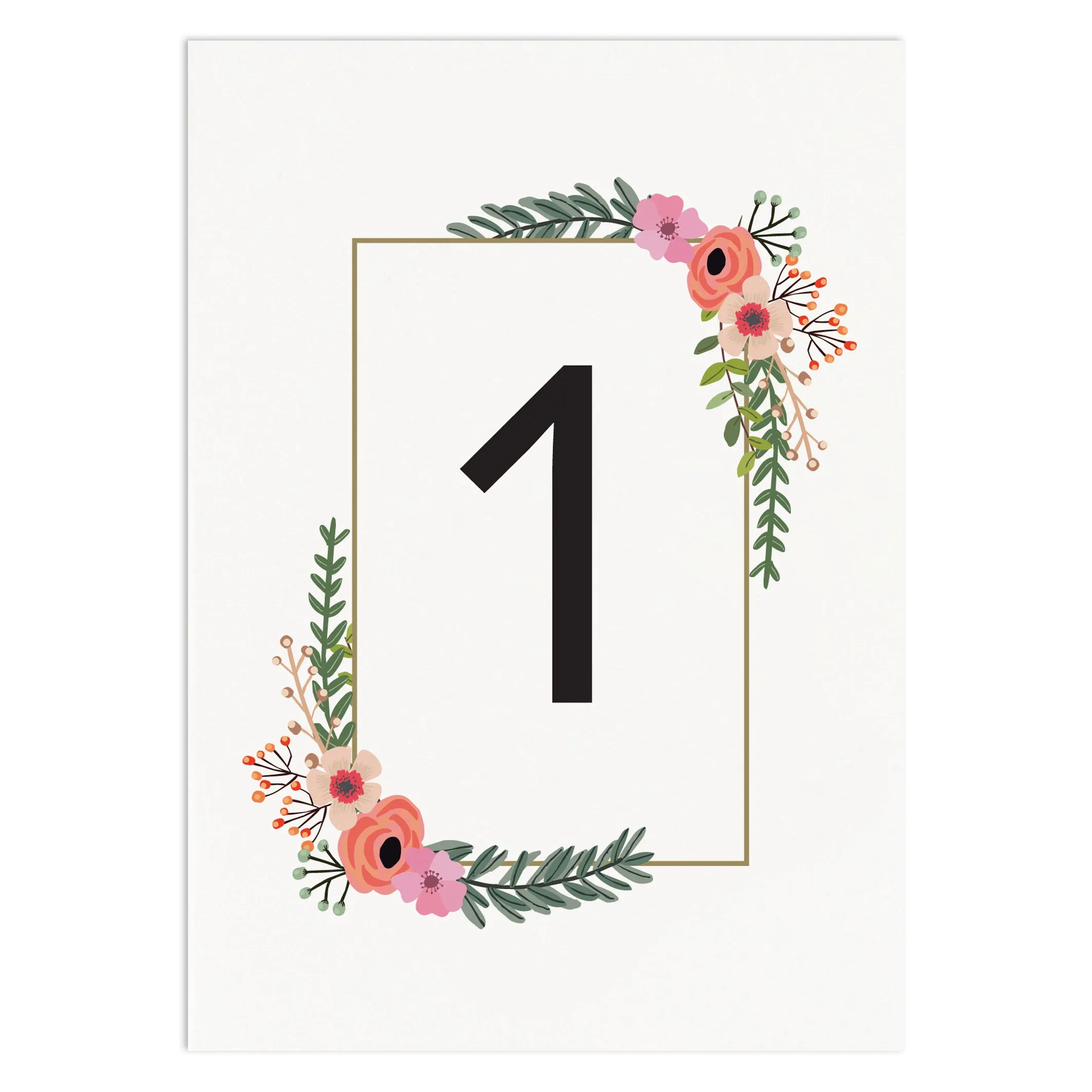 Modern Botanical Table Numbers