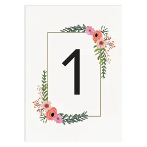 Modern Botanical Table Numbers