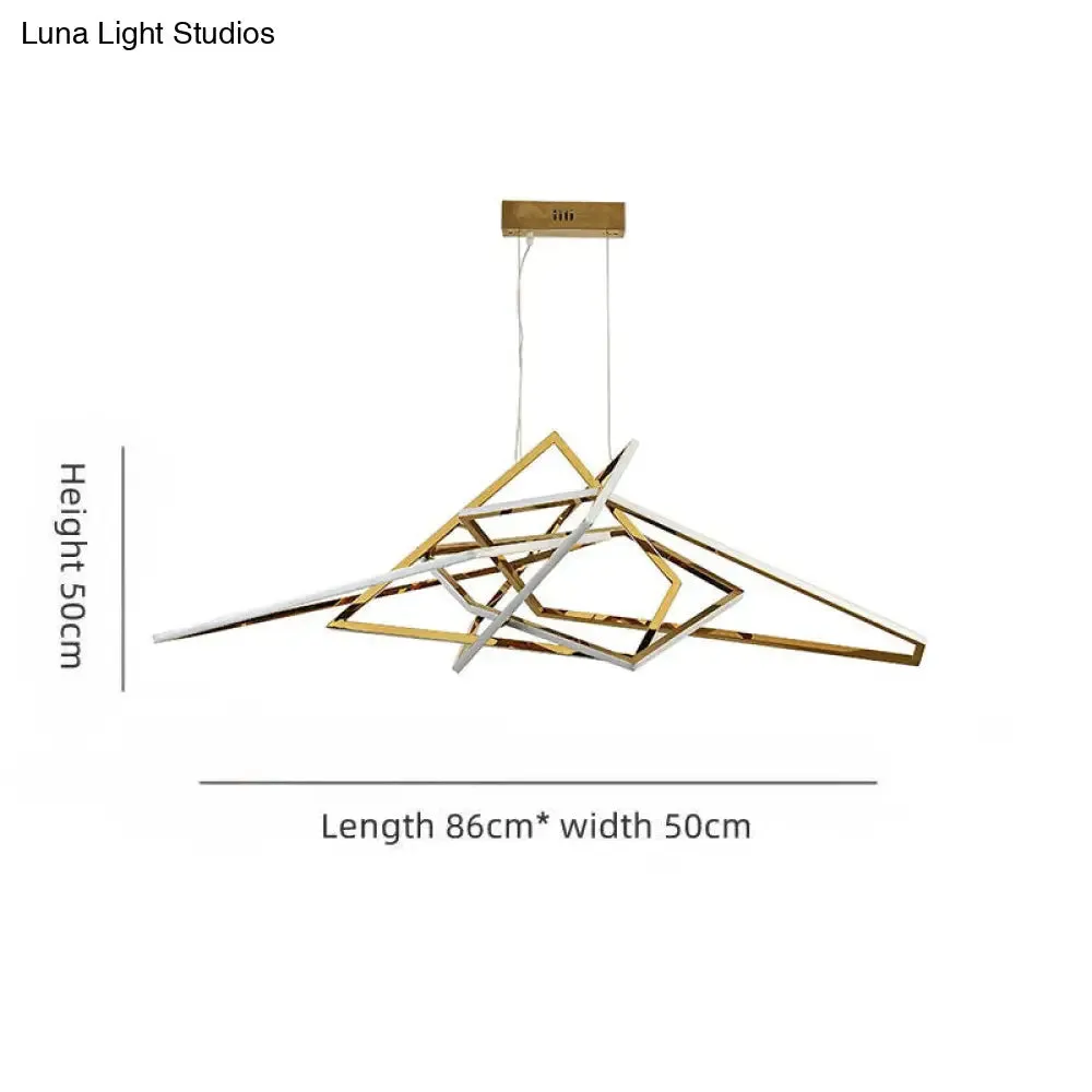 Modern Geometric Gold LED Light Chandelier