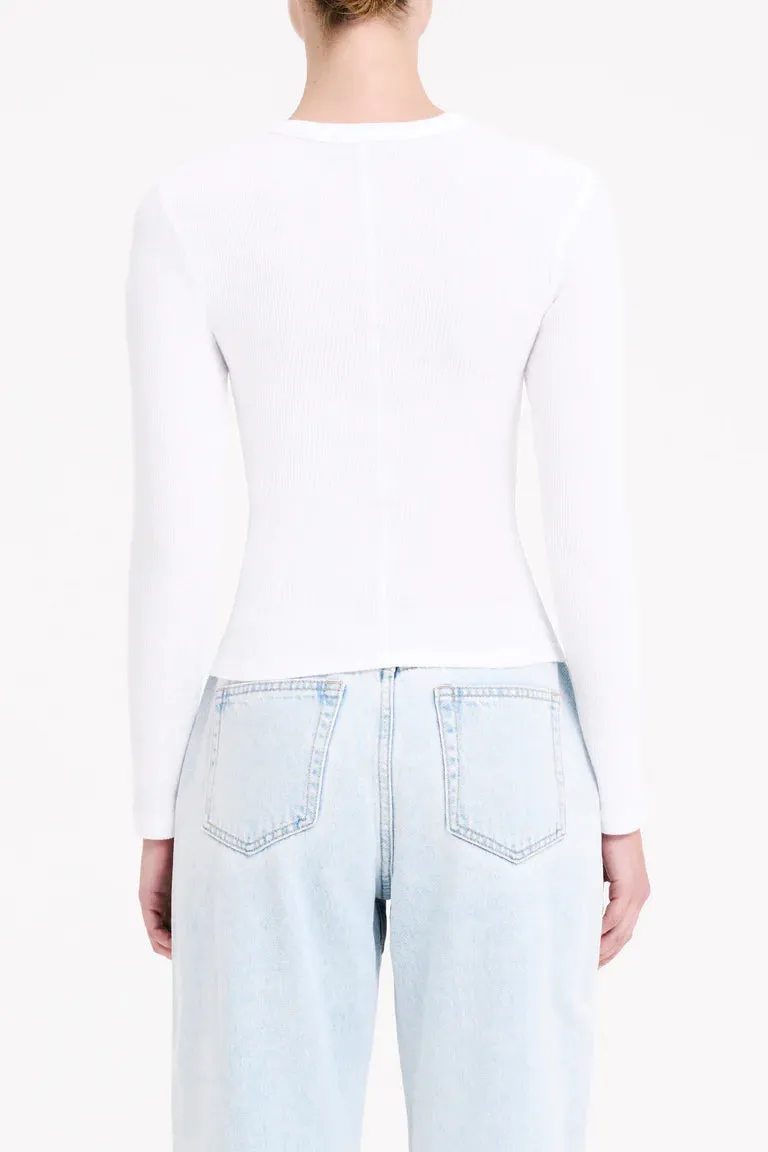 ORGANIC RIB LS TEE | WHITE