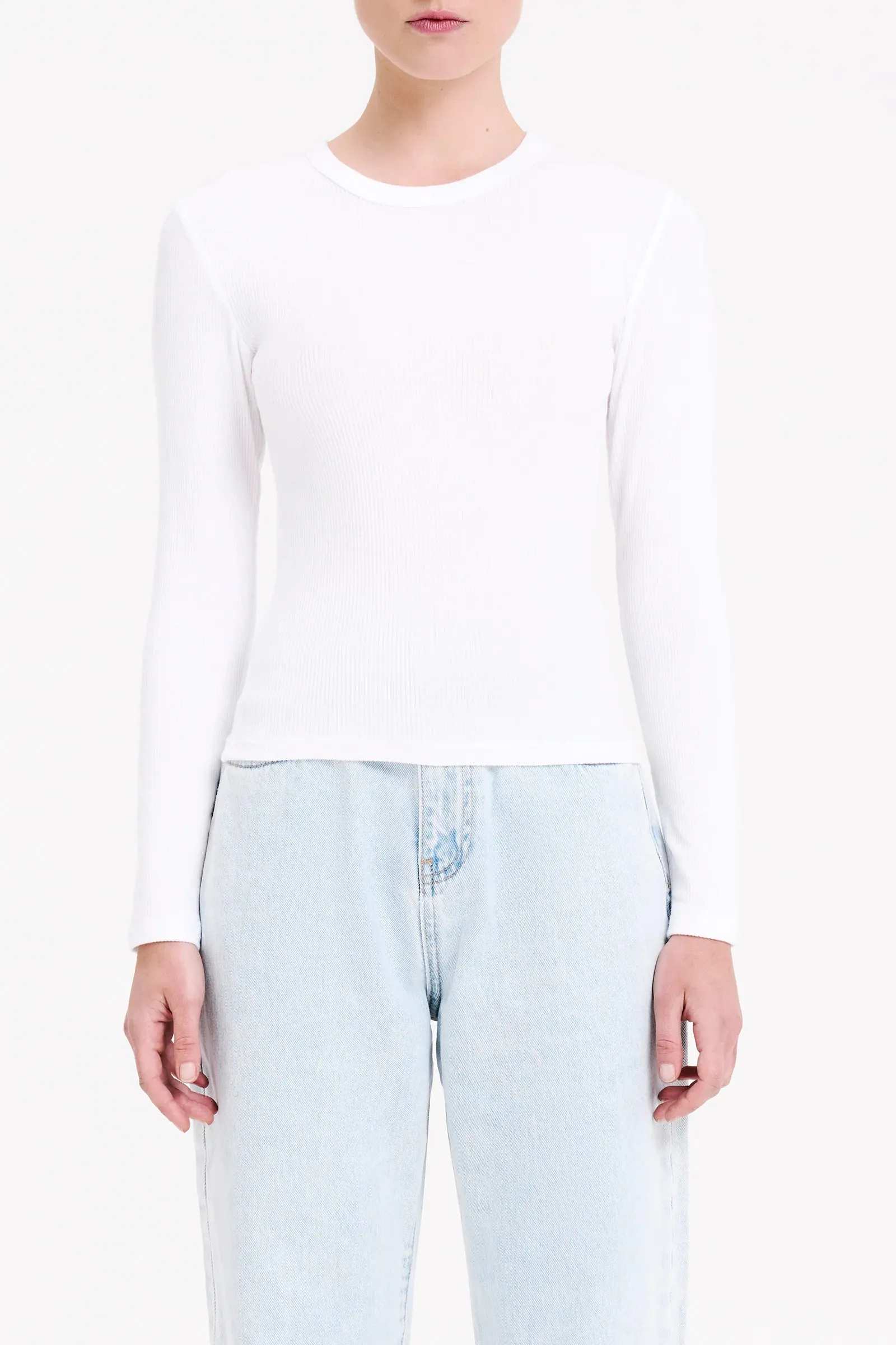 ORGANIC RIB LS TEE | WHITE