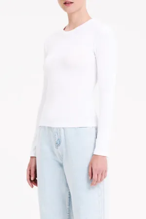 ORGANIC RIB LS TEE | WHITE