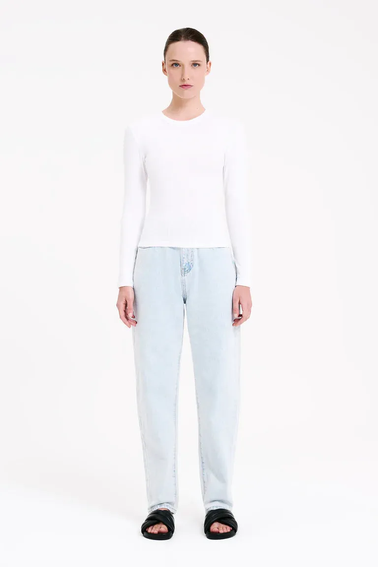 ORGANIC RIB LS TEE | WHITE