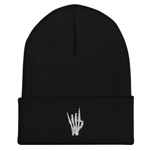 Rock On Skeleton Cuffed Beanie
