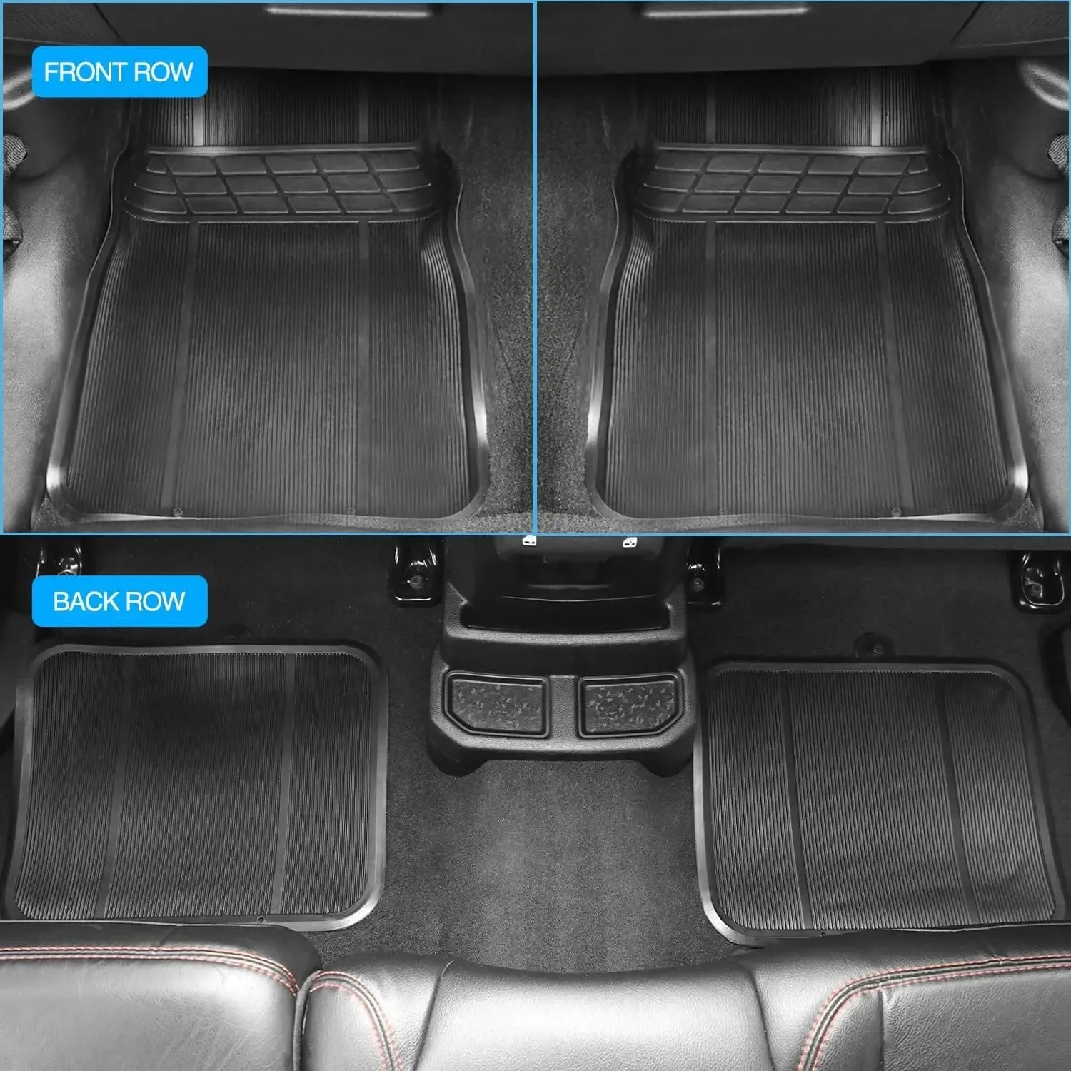 Rubber Floor Mats For Cars Trucks SUVs Universal Trim to Fit