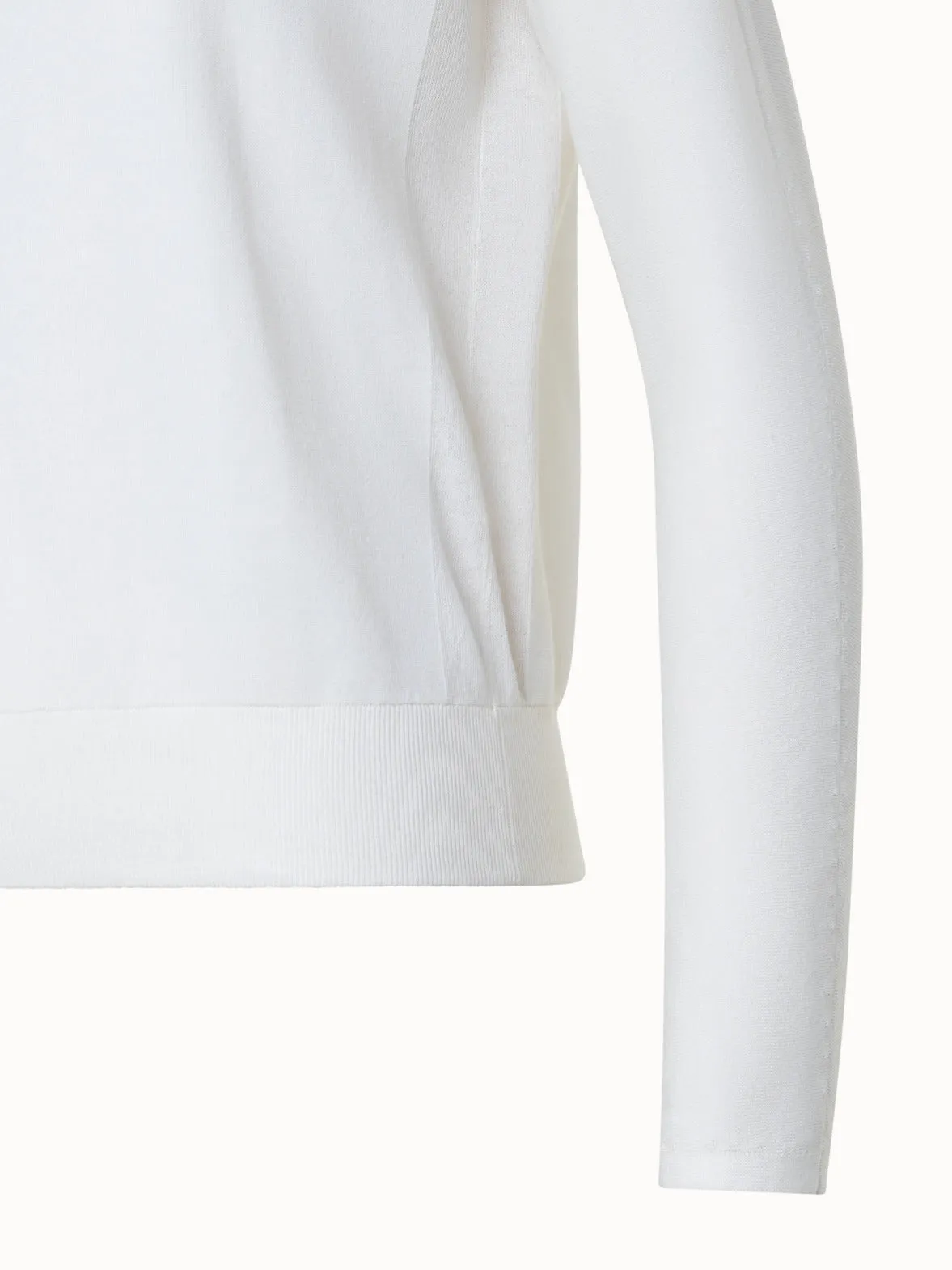 Silk Cotton Stretch Knit Pullover