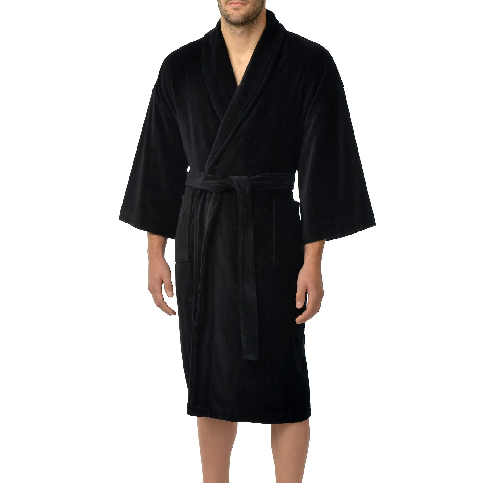 Solid Terry Velour Shawl Robe