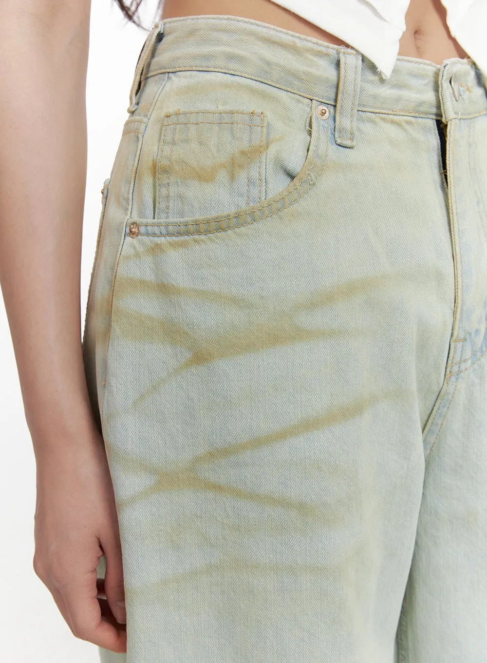 Vintage Washed Baggy Jeans CY417