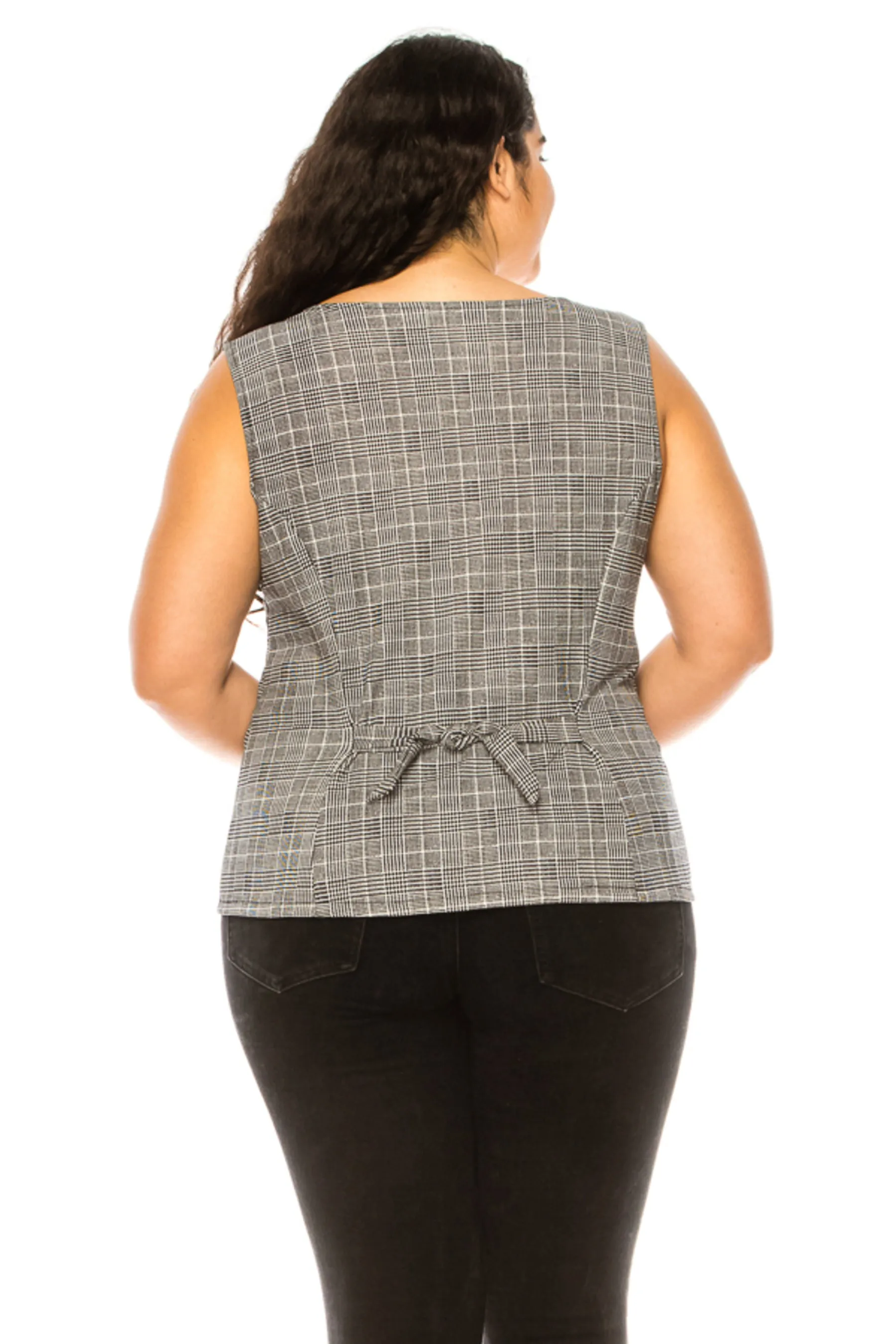 Women's Women's Plus Size Dressy Casual Vest Three Button Tuxedo Suit Waistcoat
